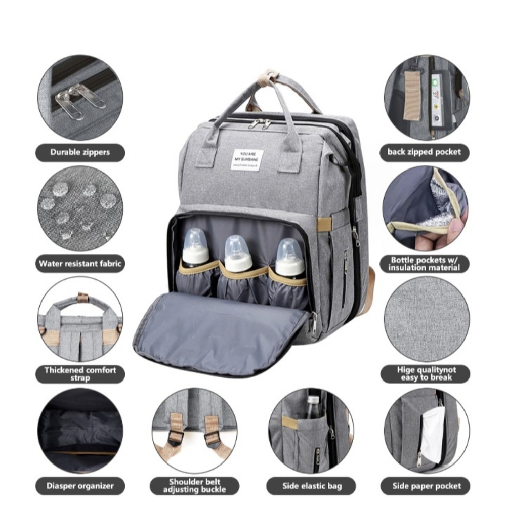 You Are My Sunshine baby diaper backpack/ changer